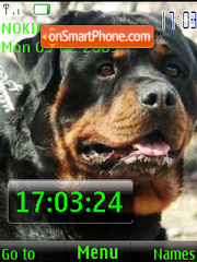 Capture d'écran SWF clock rottweiler thème