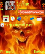 Fire Skull V8 tema screenshot