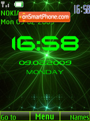 SWF green clock es el tema de pantalla