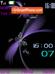 Swf purple Clock tema screenshot