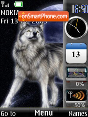 SWF clock $ indic wolf es el tema de pantalla