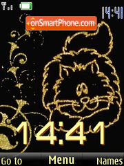 Скриншот темы SWF clock cats