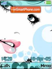 Blue Girl Faces tema screenshot