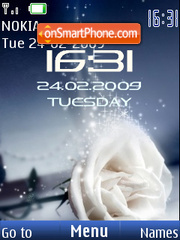 SWF whinter rose clock tema screenshot