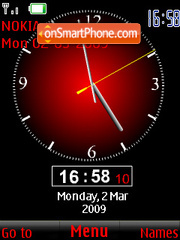 SWF analog red clock theme screenshot