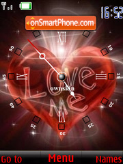 SWF heart clock2 tema screenshot