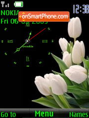 SWF clock2 tulips es el tema de pantalla