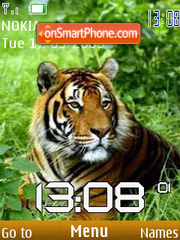 SWF tiger clock tema screenshot