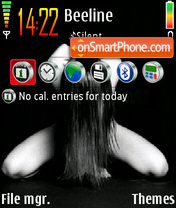 Girl Black&white tema screenshot