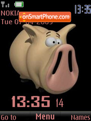 SWF clock pig animated tema screenshot