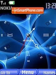 Clock Blue Art tema screenshot