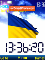 SWF clock Ukraine flag anim tema screenshot