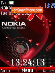 Clock love Nokia tema screenshot
