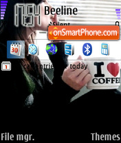 Girl with Coffee tema screenshot