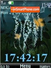 SWF butterfly clock animated theme screenshot