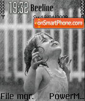 Cute Girl In Rain 01 tema screenshot