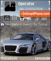 Audi R8 silver black es el tema de pantalla