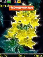 Скриншот темы Yellow flower animated