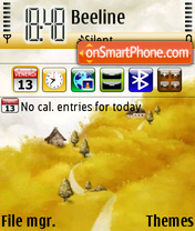 Yellow Land Nokia Theme es el tema de pantalla