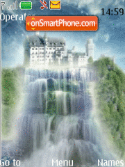 Скриншот темы Castle and Waterfall