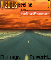 Road Sunset tema screenshot