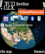 Space and earth theme screenshot