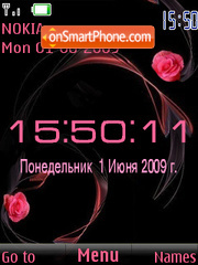 Скриншот темы Roses clock