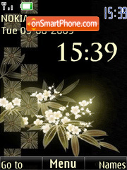 Скриншот темы SWF clock flowers anim