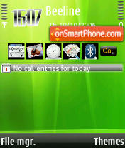 Aurora Green tema screenshot