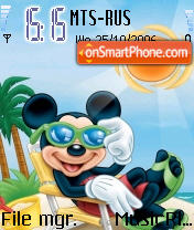 Mickey Sunset tema screenshot