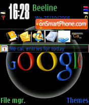 Black Google theme screenshot