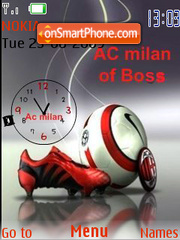 Ac_Milan_Clock SWF theme screenshot