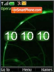 SWF green clock anim es el tema de pantalla