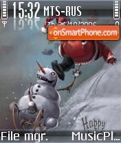 Скриншот темы Snowman Vs Santa