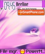 Pink Drop tema screenshot