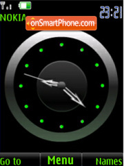 SWF green analog clock es el tema de pantalla