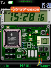 Скриншот темы Circuit Board SWF Clock