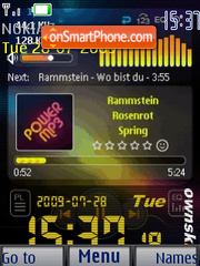 MP3 Power SWF Clock tema screenshot