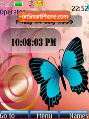 Скриншот темы Butterfly SWF Clock