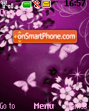 Violet-butterlfy-and-flowers es el tema de pantalla