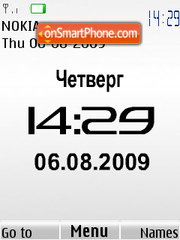 Swf white Nokia clock tema screenshot