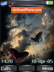 Sunset Butterfly Animated theme screenshot