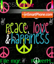 Peace luv hapines es el tema de pantalla