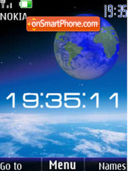 SWF 3d earth clock animated tema screenshot