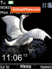 Скриншот темы SWF swan clock animated