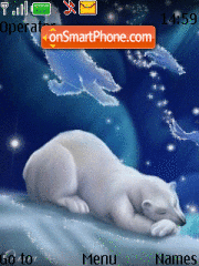 Скриншот темы White bear (animated)