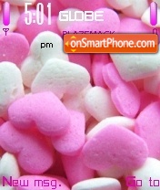 Скриншот темы White N Pink Hearts