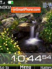 Waterfall clock slide es el tema de pantalla