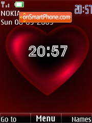 SWF clock heart animated theme screenshot