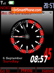 Capture d'écran Red N Black Clock thème